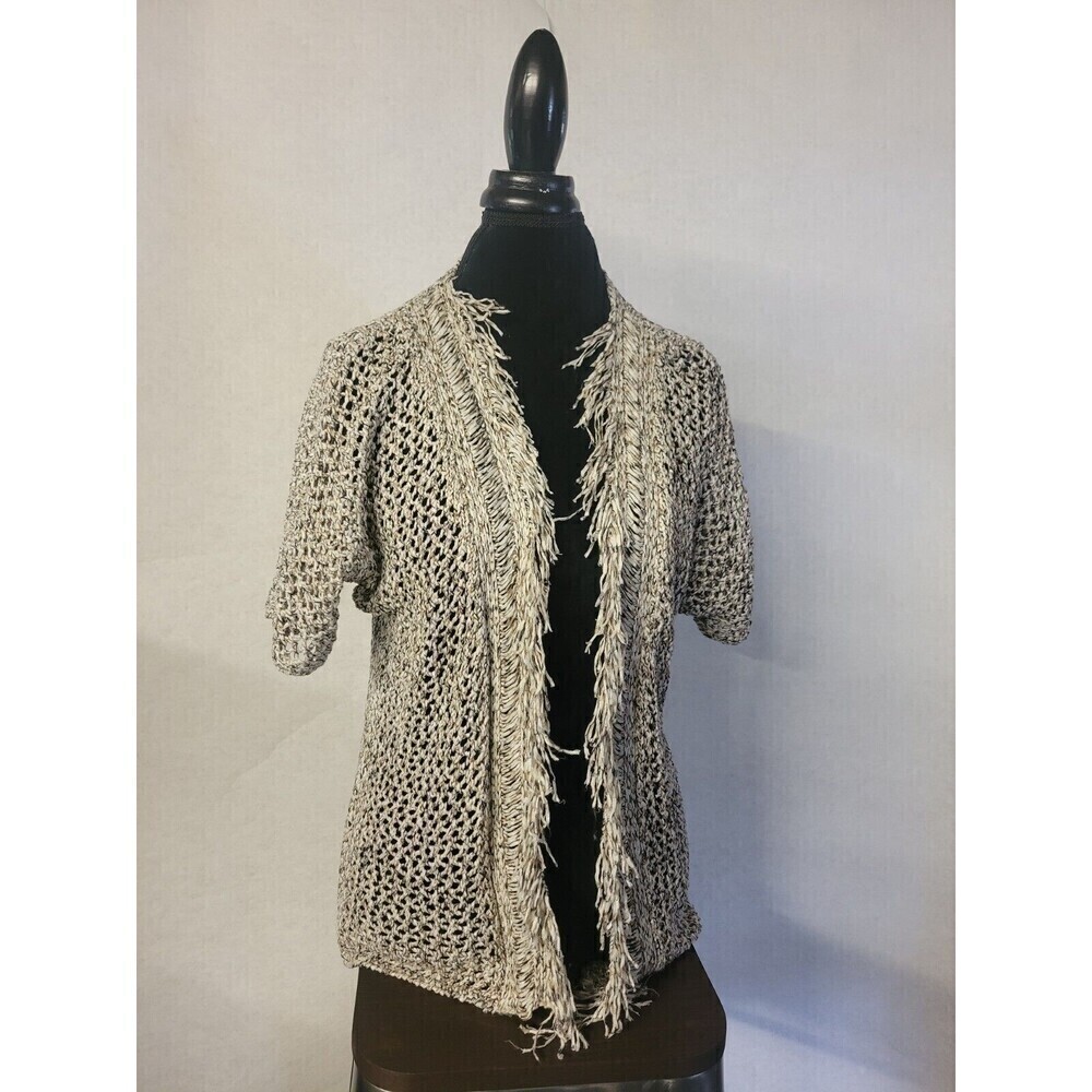 Chicos Size 1 /Medium Crochet‎ Cardigan Sweater